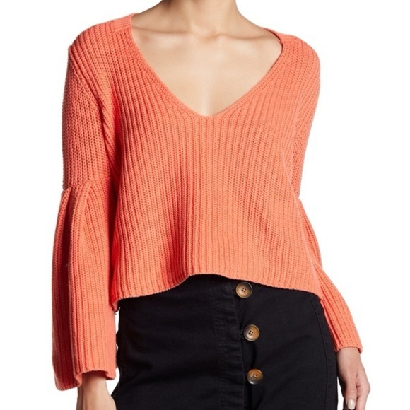 Free People Damsel Knit Bell Sleeve Sweater - Picture 1 of 6